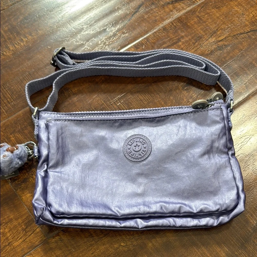 Kipling Purple Crossbody Bag with Adjustable Strap and Signature Charm - Picture 5 of 8